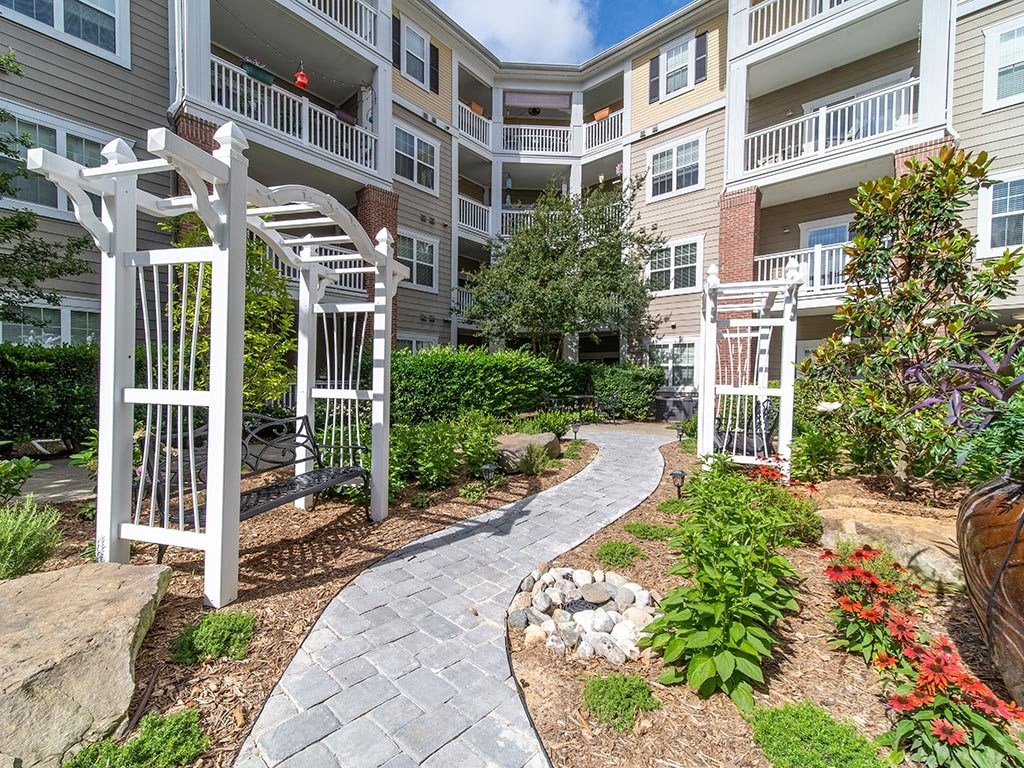 Outdoor Walking Space at Rose Heights Apartments, Raleigh, North Carolina