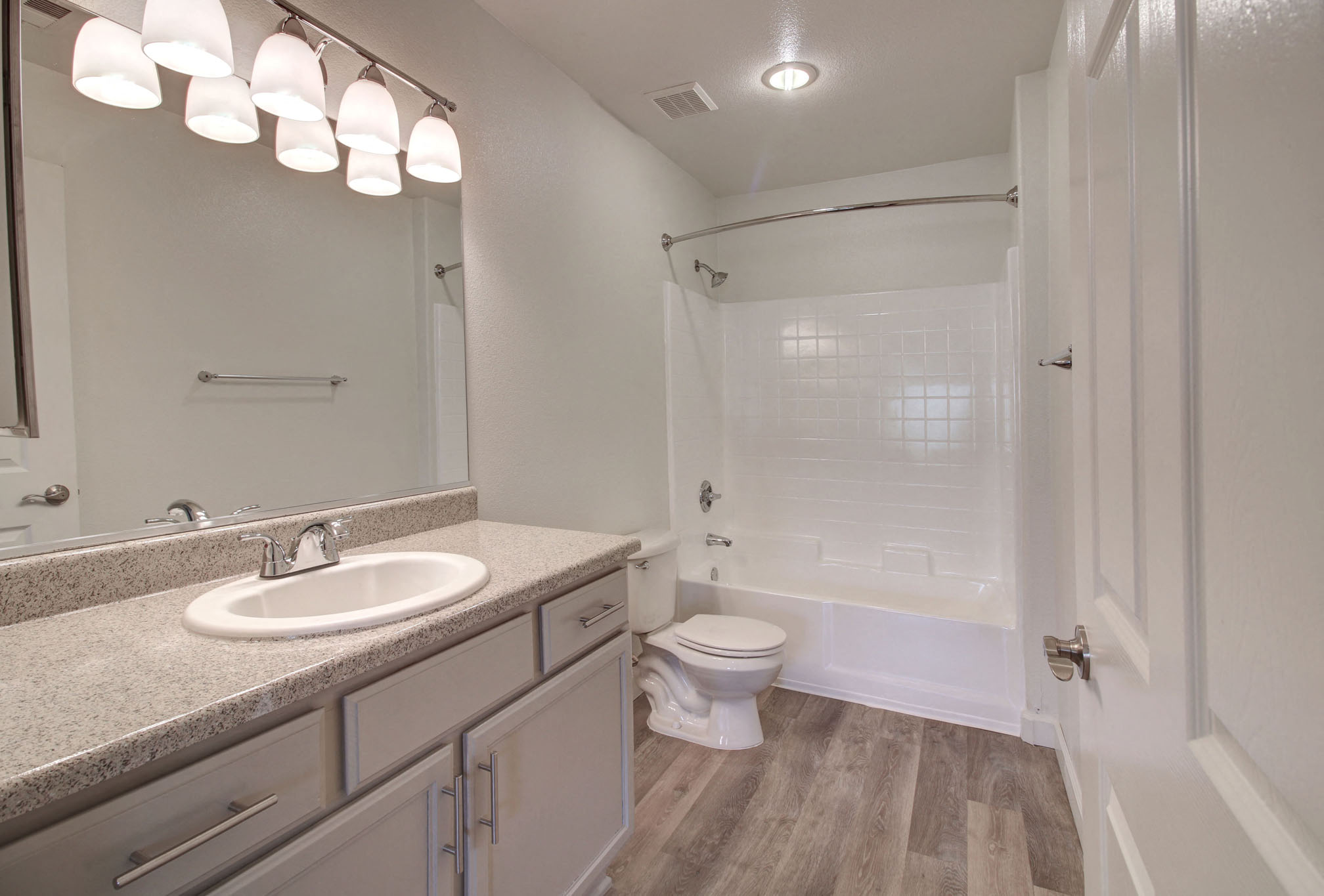 Granite counter tops in our bathrooms at Legends at Rancho Belago, 13292 Lasselle Street, Moreno Valley