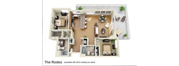 Rodeo Floor Plan  at The Verandas, Canoga Park, 91304