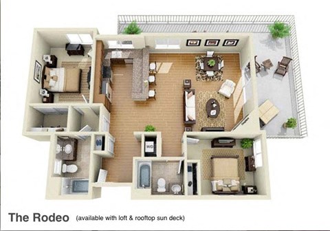 Rodeo Floor Plan  at The Verandas, Canoga Park, 91304