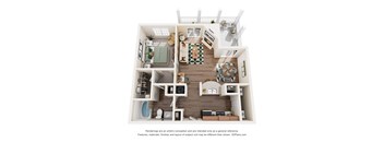 A3 Floor Plan at Rose Heights Apartments, Raleigh, North Carolina