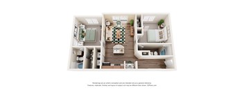 B1 Floor Plan at Rose Heights Apartments, Raleigh, NC