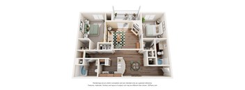 B3 Floor Plan at Rose Heights Apartments, Raleigh, NC, 27613