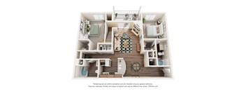 B4 Floor Plan at Rose Heights Apartments, Raleigh, 27613
