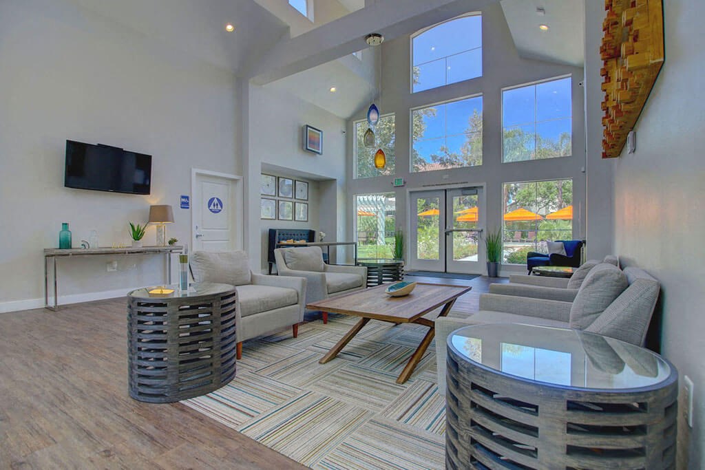 Ccomfortable Clubhouse   seating at Legends at Rancho Belago, California, 92553