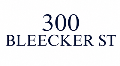 A white background with the words "300 BLEECKER ST" in black.
