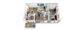 Renovated 1 bedroom floor plan