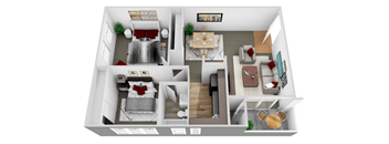 2 Bedroom 1 Bath Square Apartment Liberty West