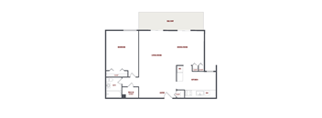 2D floor plan for 1 Bedroom 1 Bathroom apartment at The Summit at Laurel Park