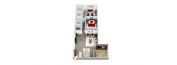 large 2 Bed 1.5 Bath floorplan