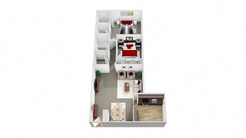 large 2 Bed 1.5 Bath floorplan