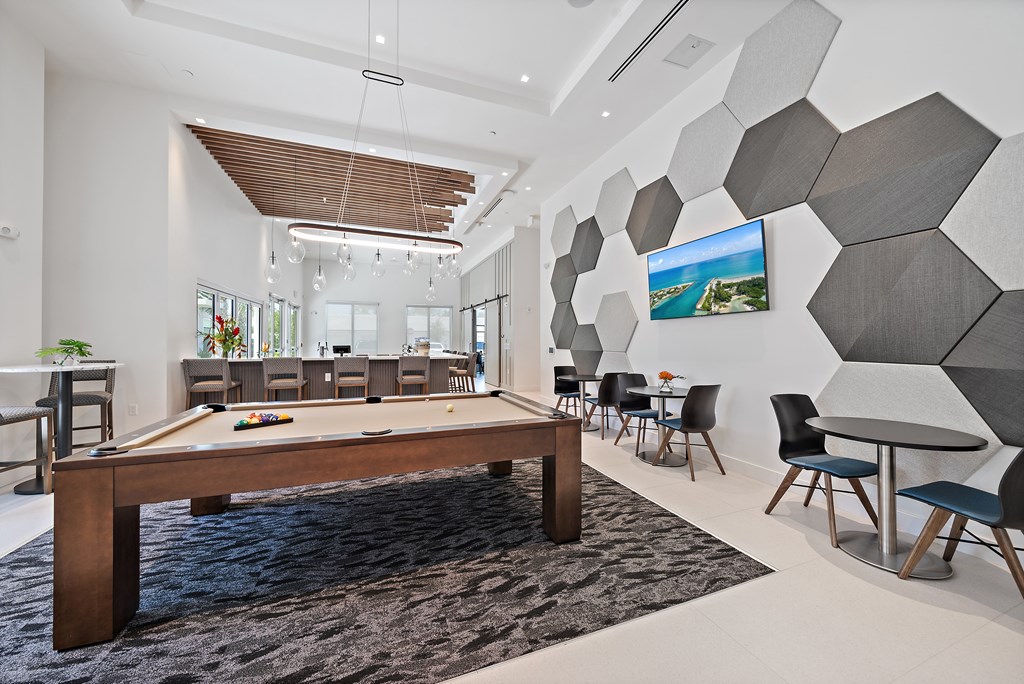 A billiard table at Mira at Palmer Ranch, Sarasota, FL, 34238