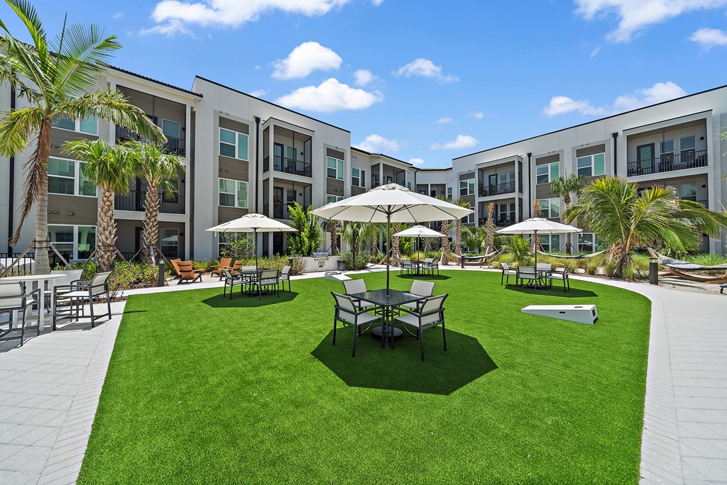 Courtyard Shaded Patio at Mira at Palmer Ranch, Florida, 34238