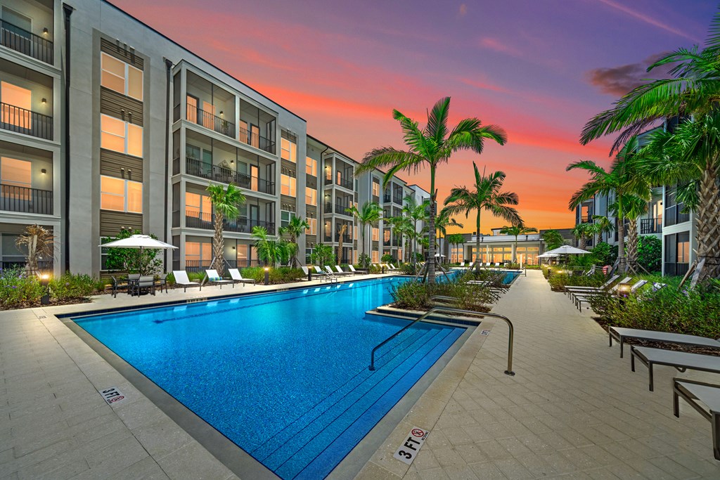 Twilight Pool at Mira at Palmer Ranch, Florida, 34238