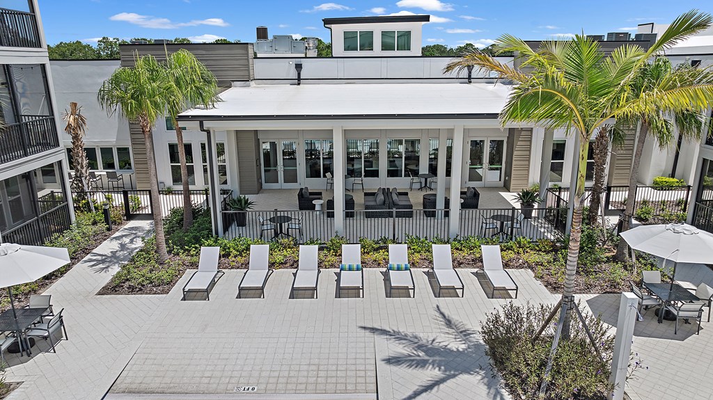 Aerial View Of Relaxing Chairs at Mira at Palmer Ranch, Florida, 34238