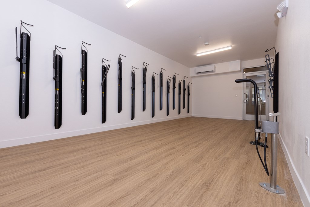 bike storage and repair station at element 12