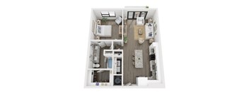A4 1 bed 1 bath floor plan at Ironcrest, North Richland Hills, TX, 76180