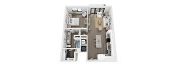 Ironcrest A4C 1 bed 1 bath floor plan at Ironcrest, North Richland Hills, TX