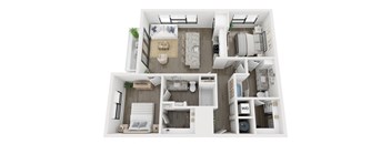 Ironcrest B1 2 bed 2 bath floor plan AIroncrest B1 2 bed 2 bath floor plan A at Ironcrest, North Richland Hills, Texas