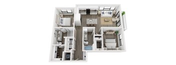 Ironcrest B1 2 bed 2 bath floor plan BIroncrest B1 2 bed 2 bath floor plan Bat Ironcrest, North Richland Hills