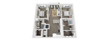 Ironcrest B3 2 bed 2 bath floorplan A at Ironcrest, North Richland Hills, TX, 76180