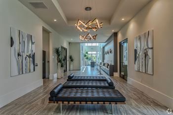 a view of the clubhouse lobby area at LynnCora in Grand Prairie, TX