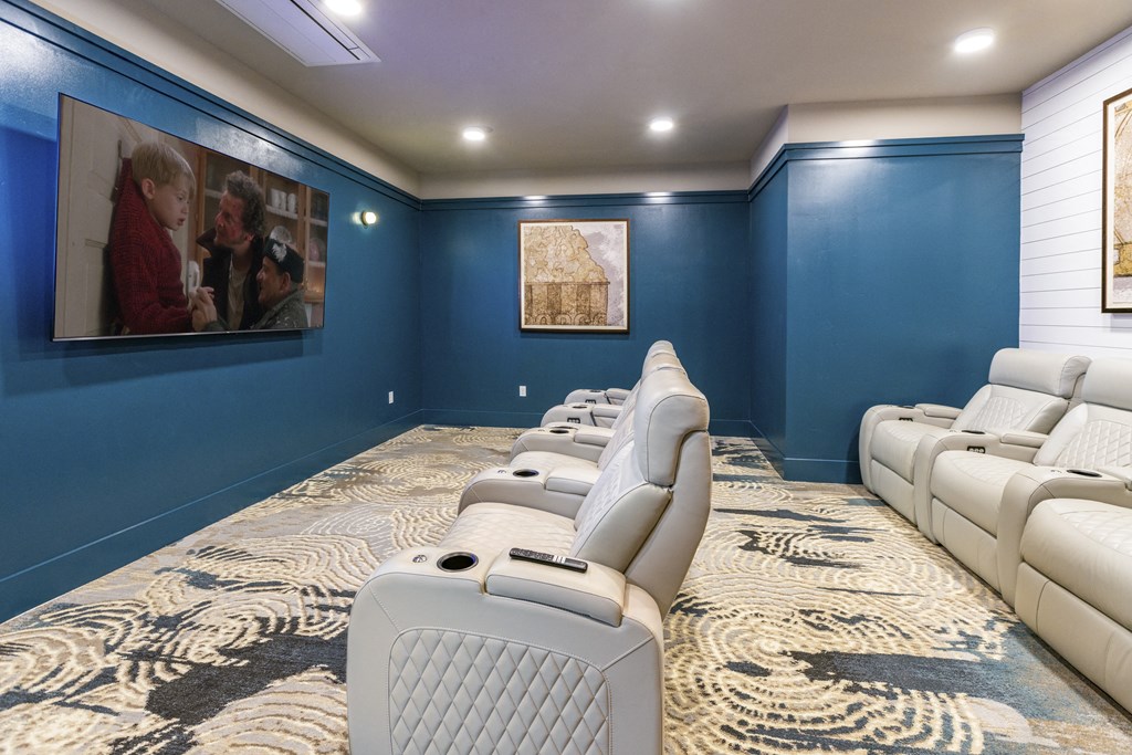 Theater room resident lounge Anchor 532 Apartments