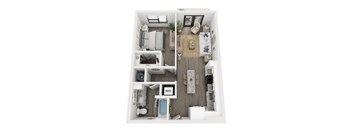 1 bedroom 1 bathroom floor plan at LynnCora, Grand Prairie, TX, 75052
