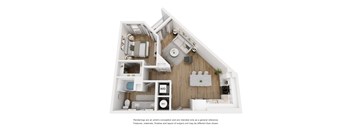 1 bedroom 1 bathroom floor plan at LynnCora, Grand Prairie, TX, 75052
