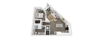 1 bedroom 1 bathroom floor plan A at LynnCora, Grand Prairie, TX