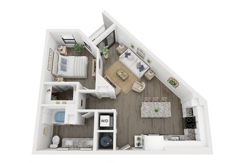 1 bedroom 1 bathroom floor plan A at LynnCora, Grand Prairie, TX