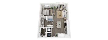 1 bedroom 1 bathroom floor plan B at LynnCora, Grand Prairie, 75052