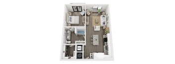 1 bed 1 bath floor plan at LynnCora, Grand Prairie, TX, 75052