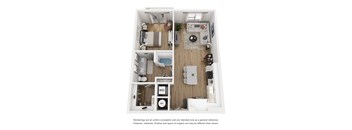 1 bedroom 1 bathroom floor plan at LynnCora, Grand Prairie, TX, 75052