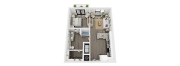 1 bed 1 bath floor plan A at LynnCora, Grand Prairie, TX