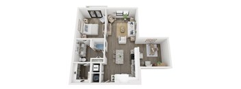 1 bed 1 bath floor plan B  at LynnCora, Grand Prairie, 75052