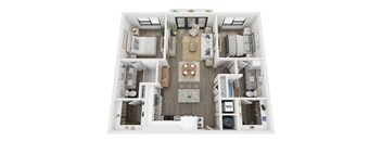 2 bedroom 2 bathroom floor plan A at LynnCora, Texas