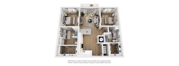 2 bedroom 2 bathroom floor plan A at LynnCora, Texas