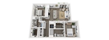 2 bedroom 2 bathroom floor plan b at LynnCora, Texas, 75052