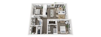 2 bedroom 2 bathroom floor plan cat LynnCora, Grand Prairie, TX, 75052