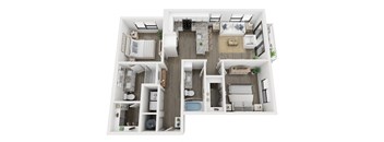 2 bedroom 2 bathroom floor plan E at LynnCora, Grand Prairie, 75052