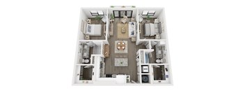 2 bedroom 2 bathroom floor plan F at LynnCora, Texas