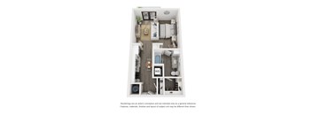 Studio floor plan at LynnCora, Grand Prairie, TX, 75052