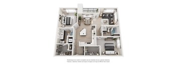B4 Floor Plan at Amara Luxury Apartments, Sacramento, 95834