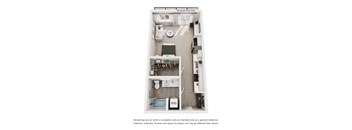 S1 Studio Floor Plan at Amara Luxury Apartments, Sacramento