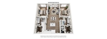 Velo B1 floor plan image - 2 bed x 2 bath