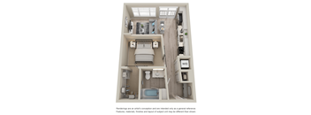 A1 Unit Type, a stylized floor plan with 1 bedroom and 1 bathroom