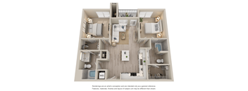 B2 Unit Type, a stylized floor plan with 2 bedroom and 2 bathroom