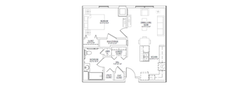 A black and white image of a floor plan for a house.