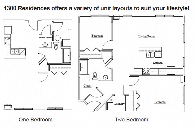a floor plan of a house with two bedrooms and a living room